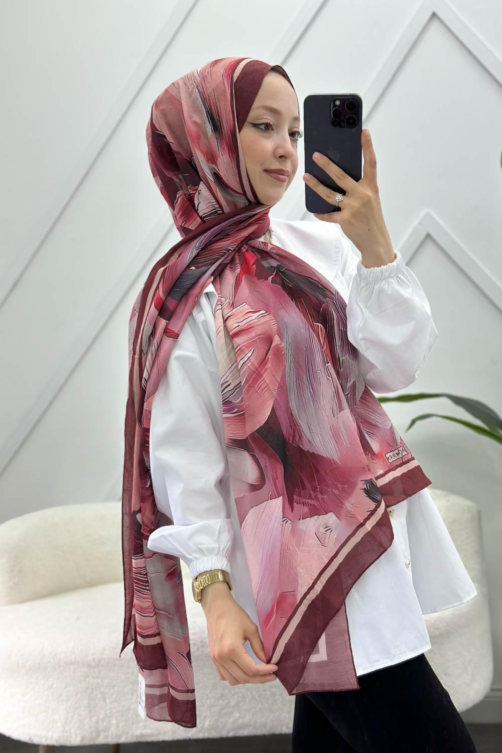 ÇİZGİ DESEN PAMUK SOFT ŞAL