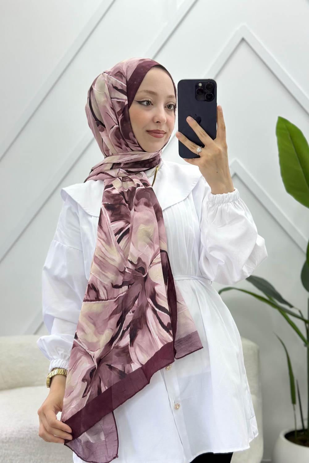 ORKİDE DESEN PAMUK SOFT ŞAL