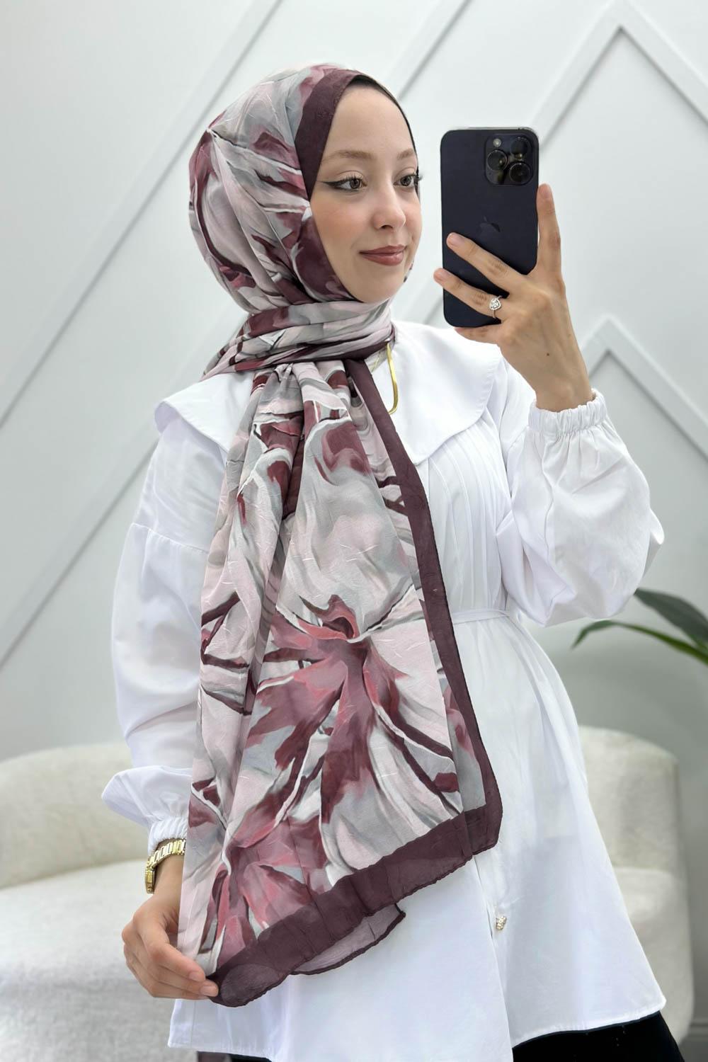 ORKİDE DESEN PAMUK SOFT ŞAL