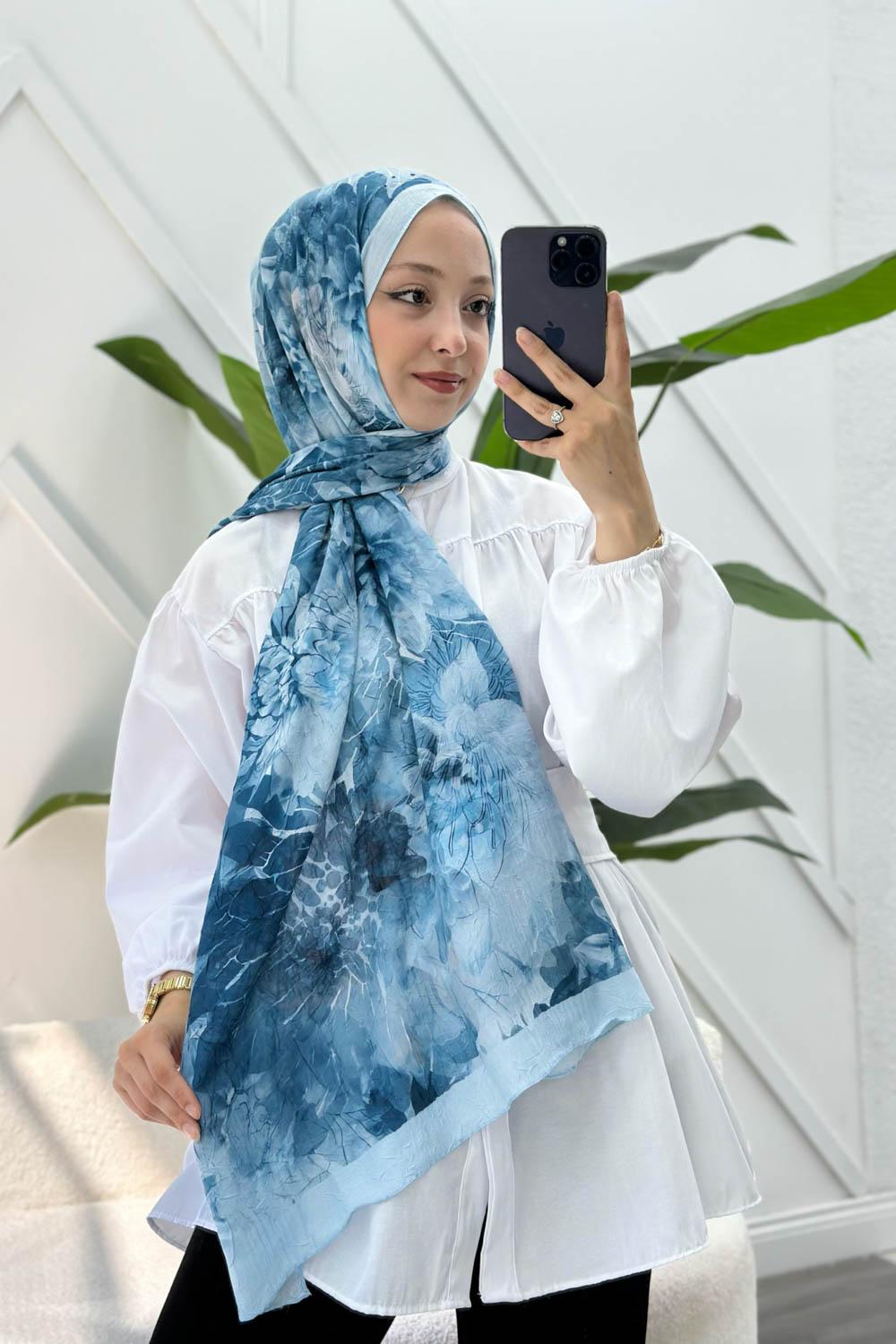 MAVİ DESENLİ ŞAL SERİSİ