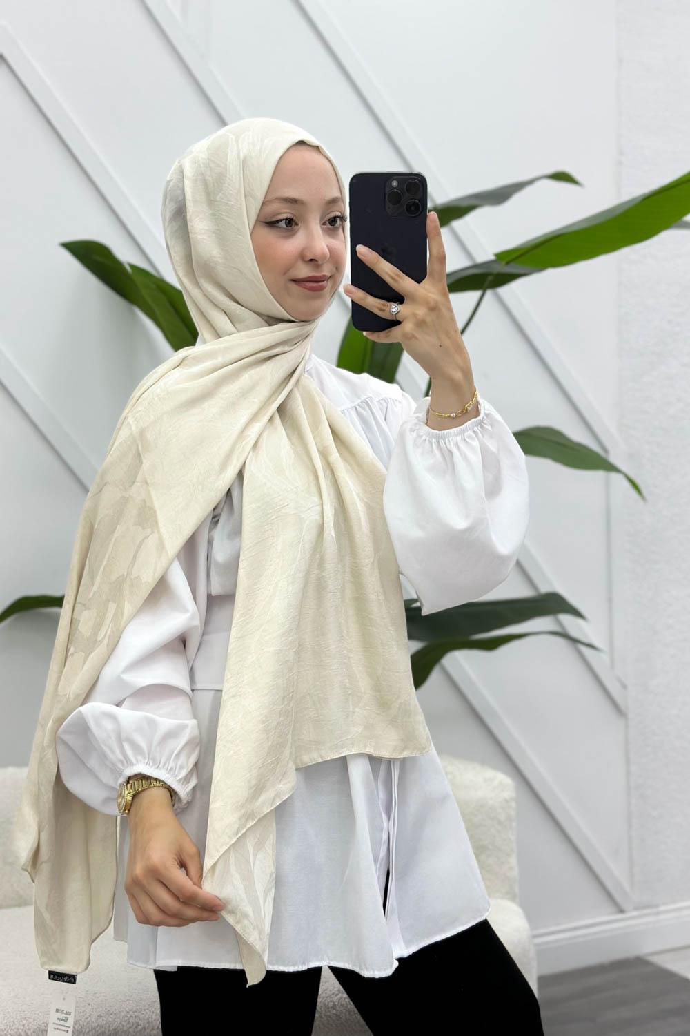 YAPRAK DESEN PAMUK SOFT ŞAL