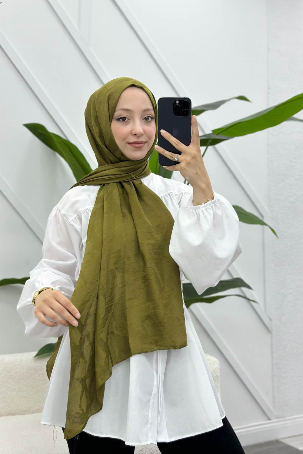 YAPRAK DESEN PAMUK SOFT ŞAL