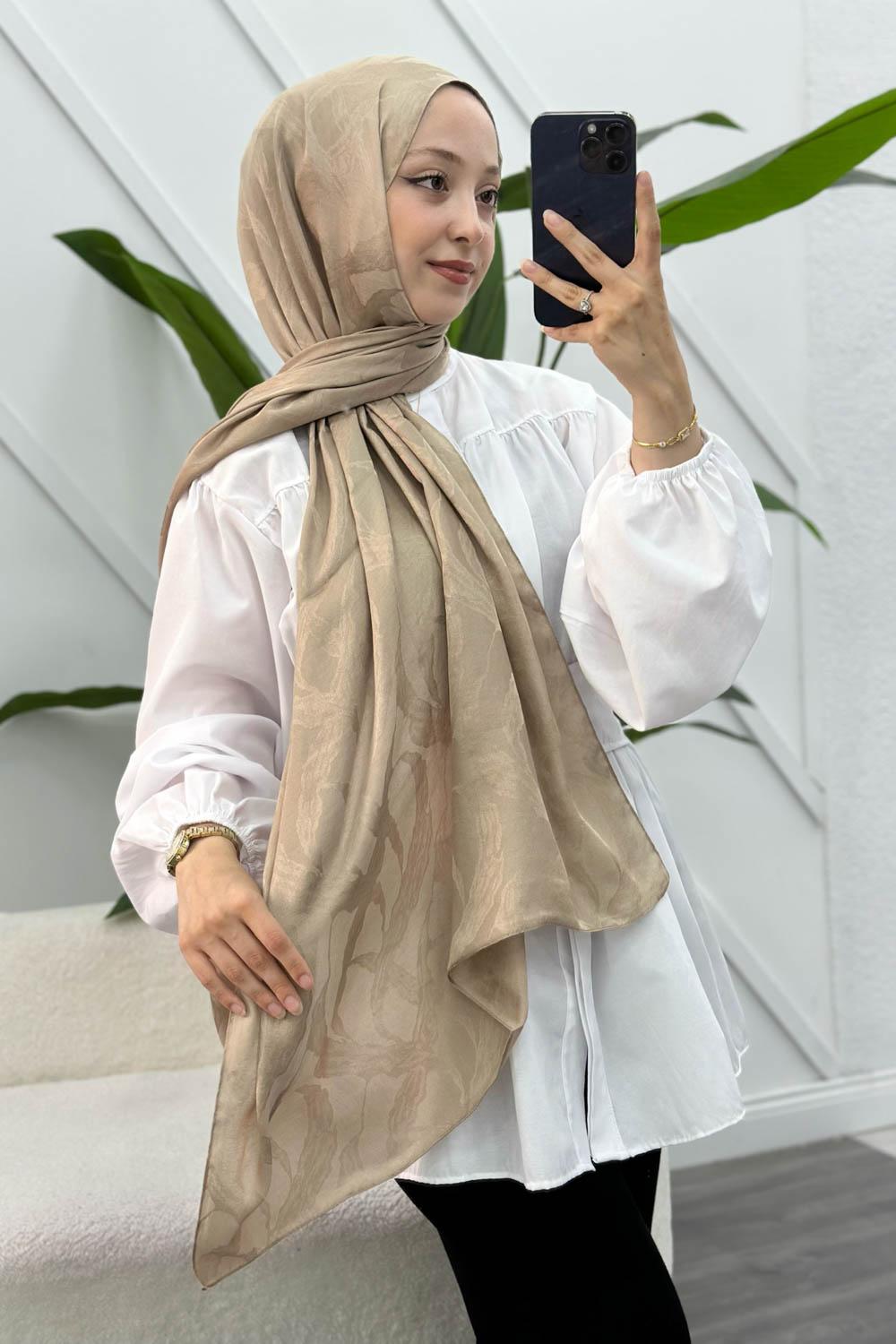 YAPRAK DESEN PAMUK SOFT ŞAL