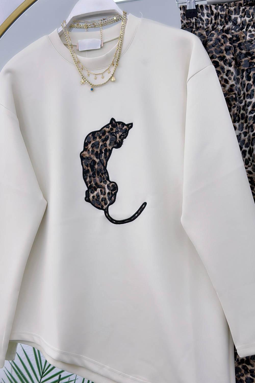 LEOPAR ASMETRİK KESİM PANTOLON TAKIM