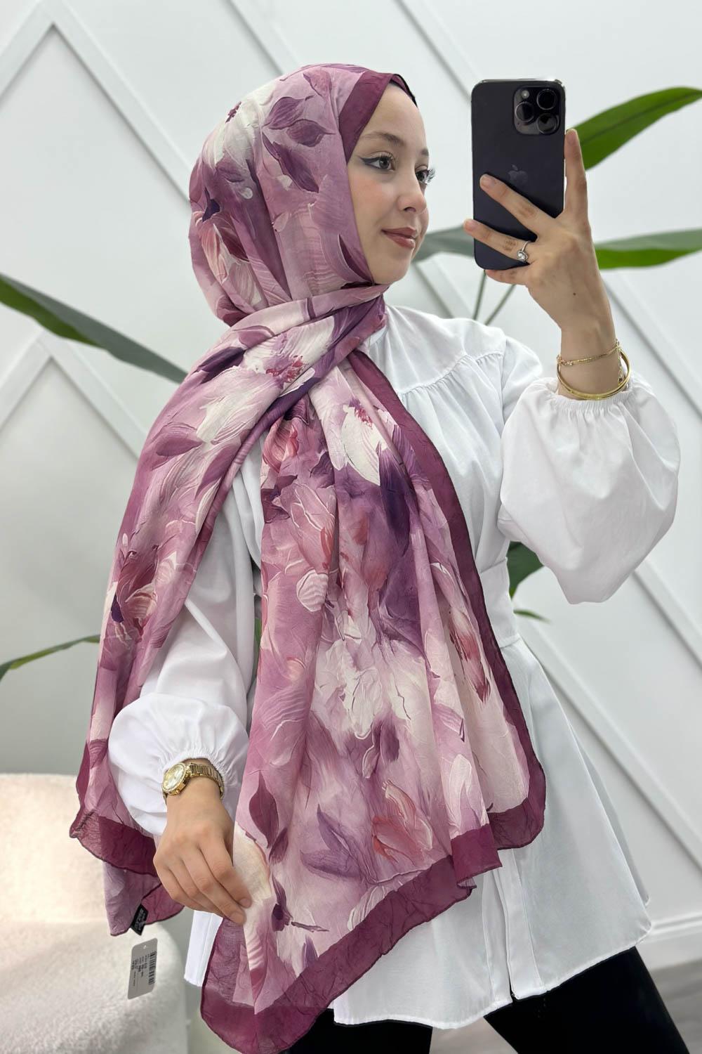 MENEKŞE  DESEN PAMUK SOFT ŞAL