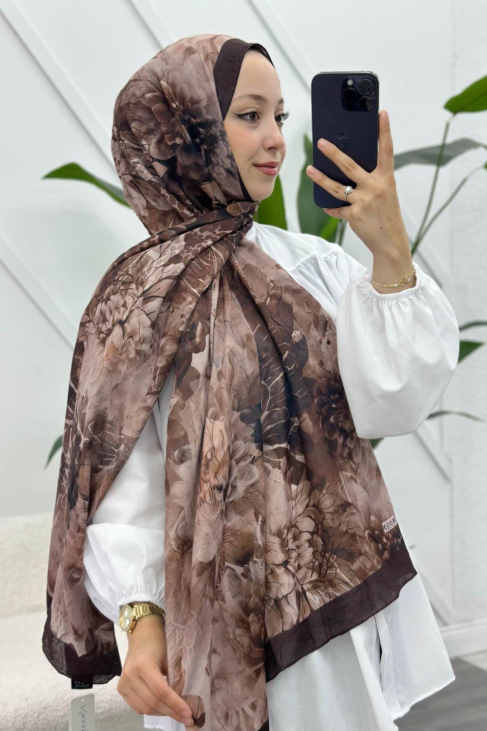 KAHVERENGİ PAMUK SOFT ŞAL SERİSİ