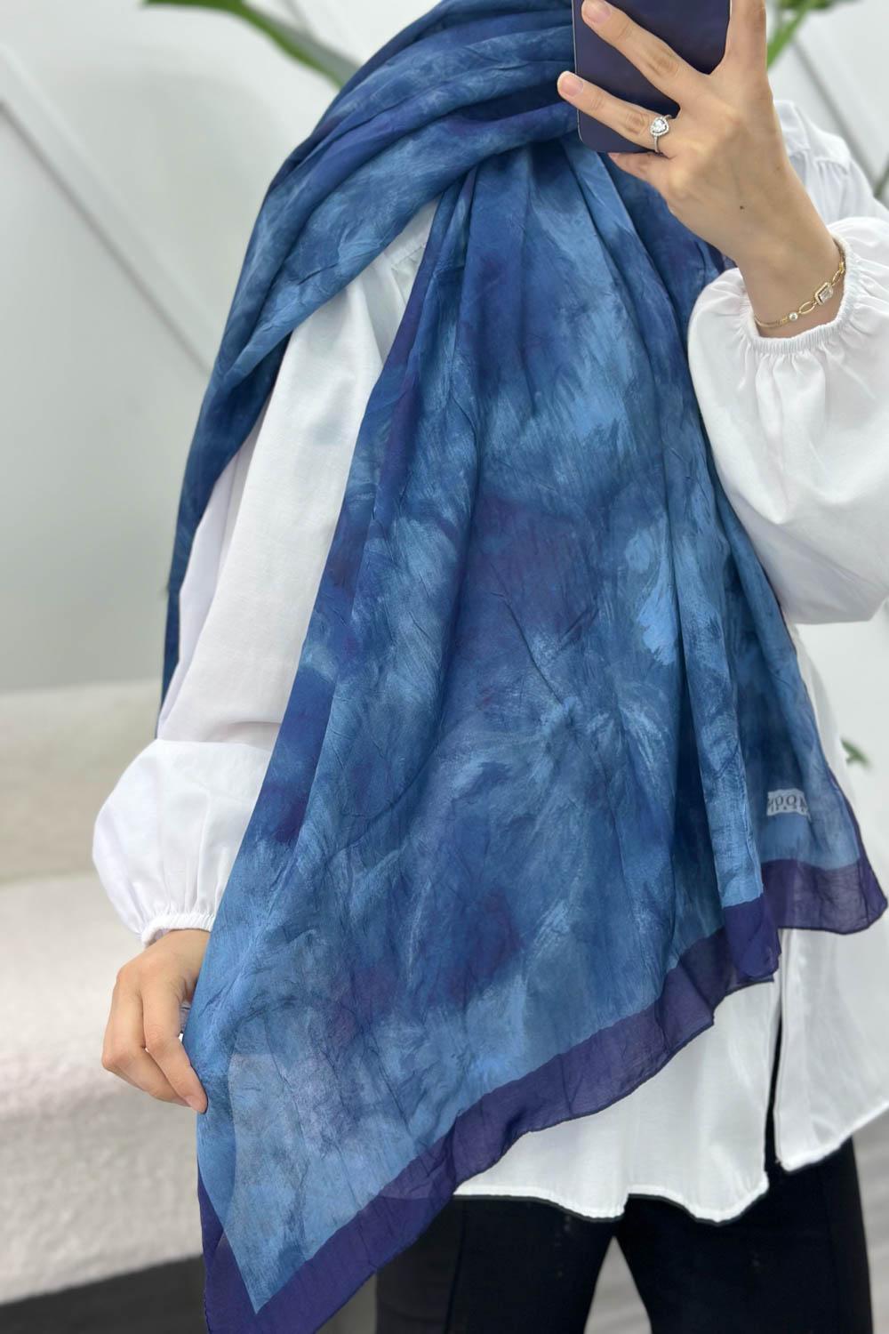 LACİVERT PAMUK SOFT ŞAL SERİSİ