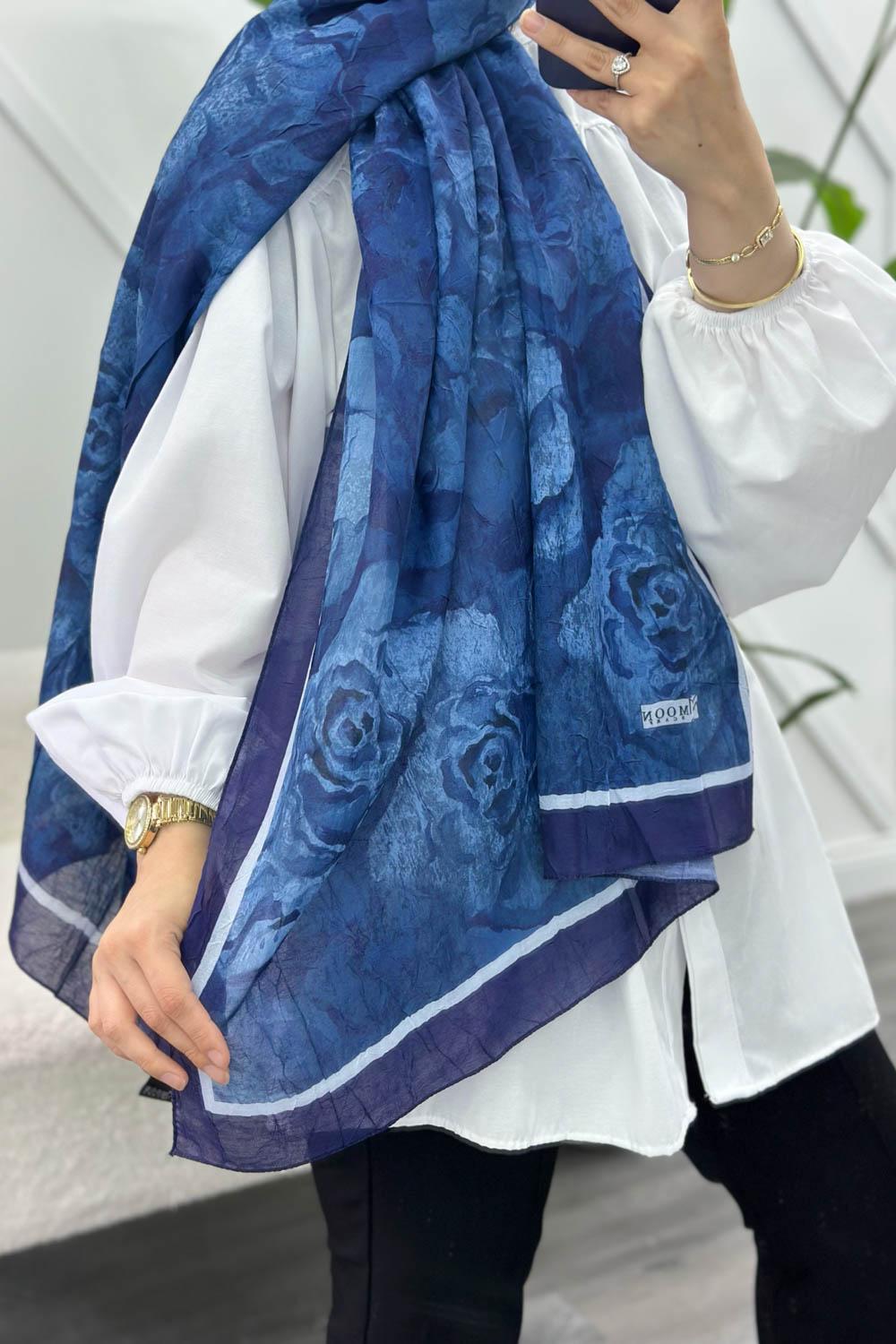 LACİVERT PAMUK SOFT ŞAL SERİSİ