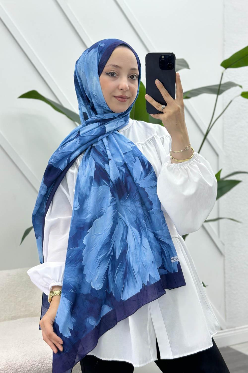 LACİVERT PAMUK SOFT ŞAL SERİSİ