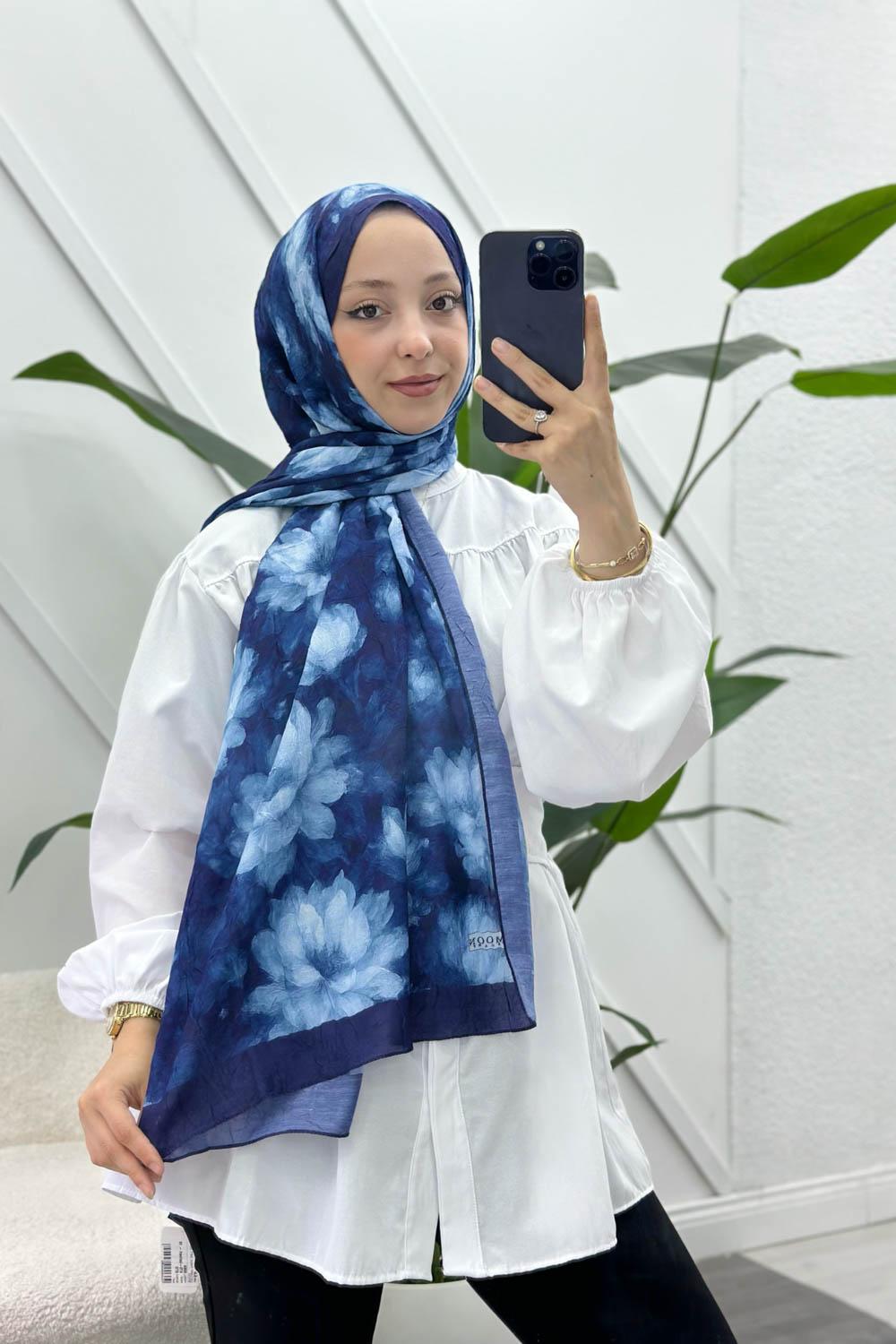 LACİVERT PAMUK SOFT ŞAL SERİSİ