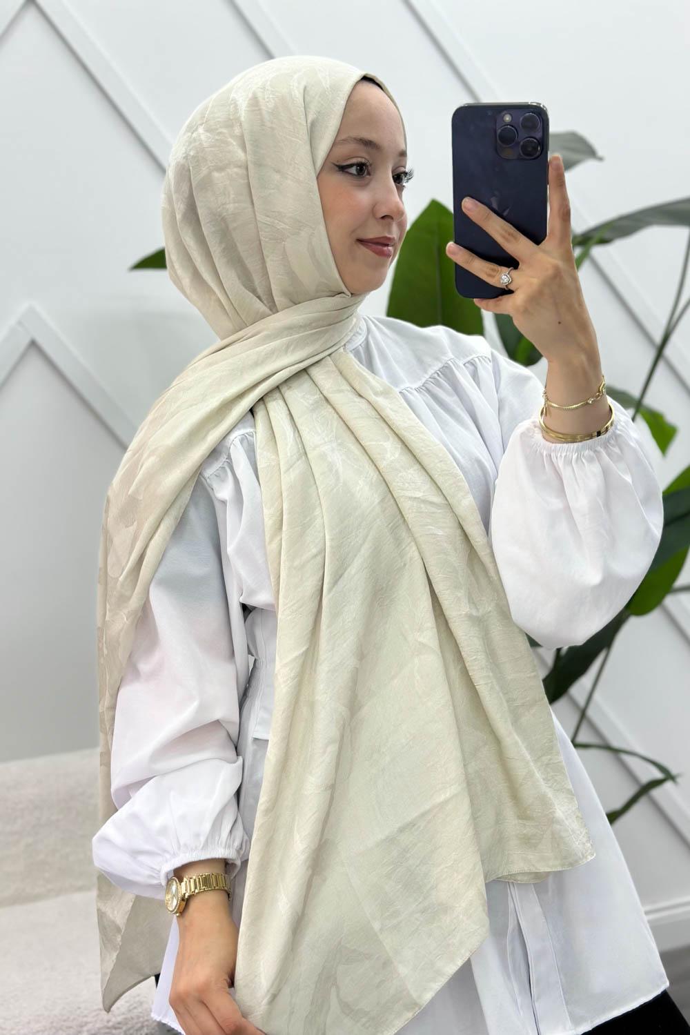 YAPRAK DESEN PAMUK SOFT ŞAL