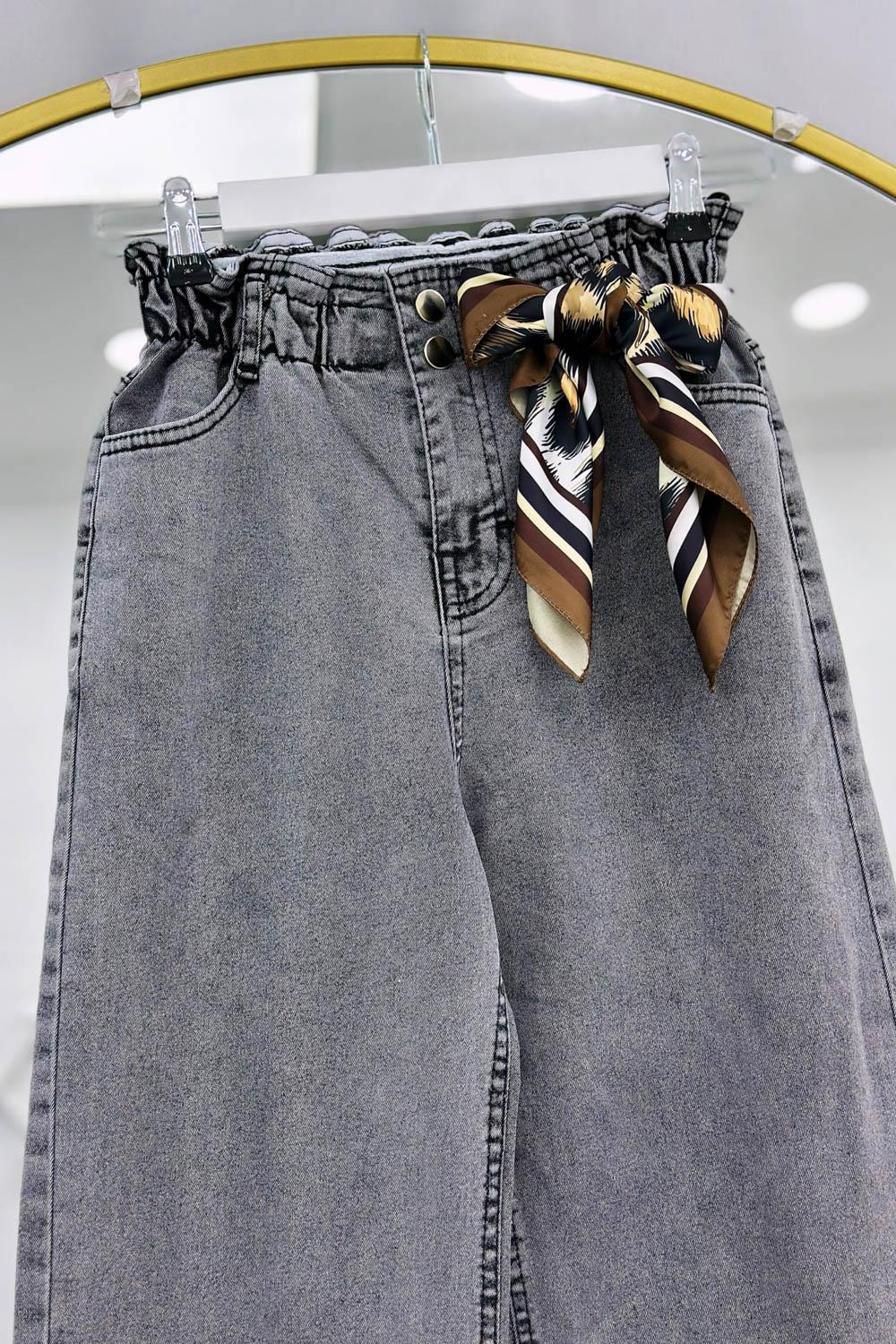 BELİ BÜZGÜLÜ KOT PANTOLON