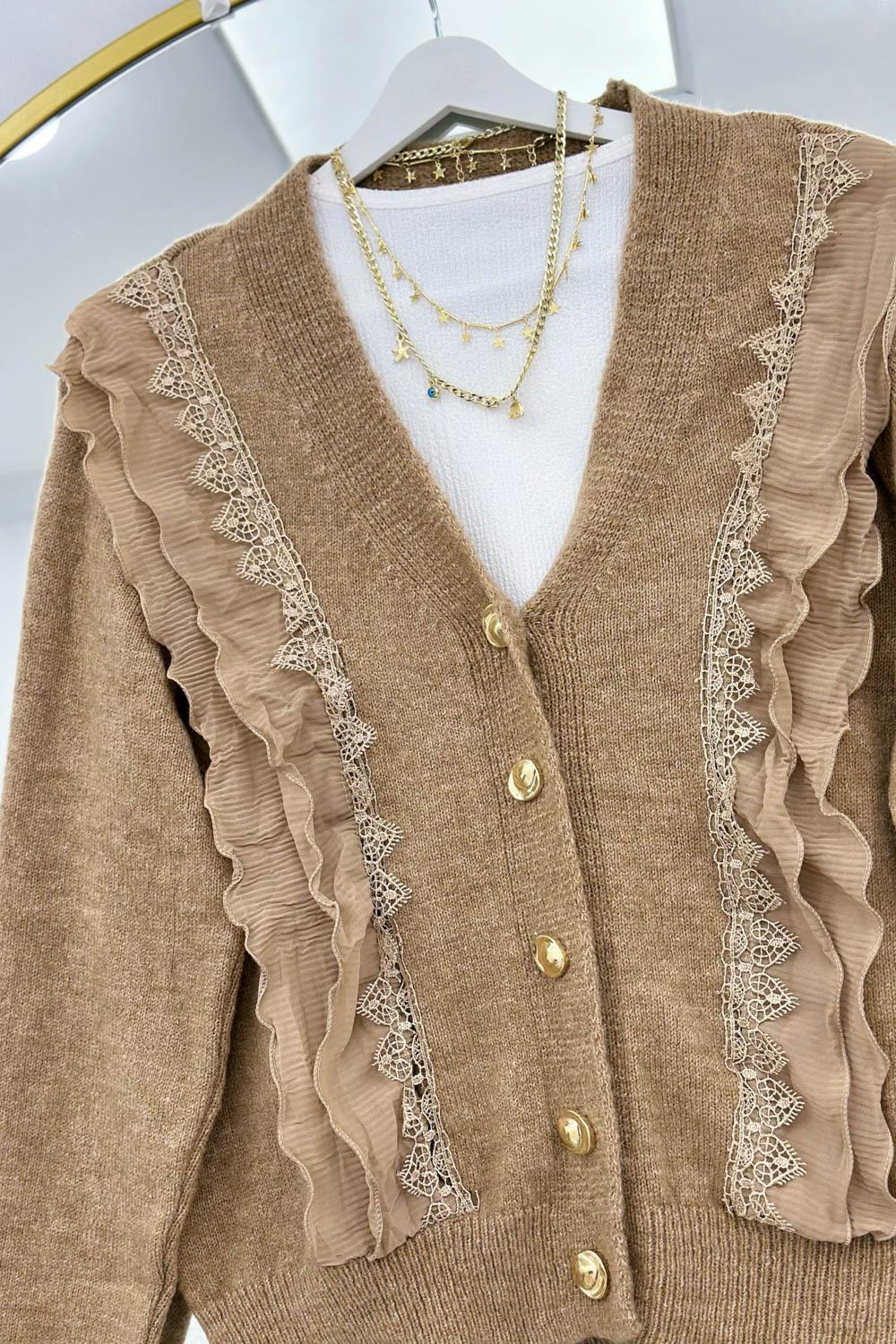 GÜPÜR VE FIRFIR DETAYLI ANGORA HIRKA