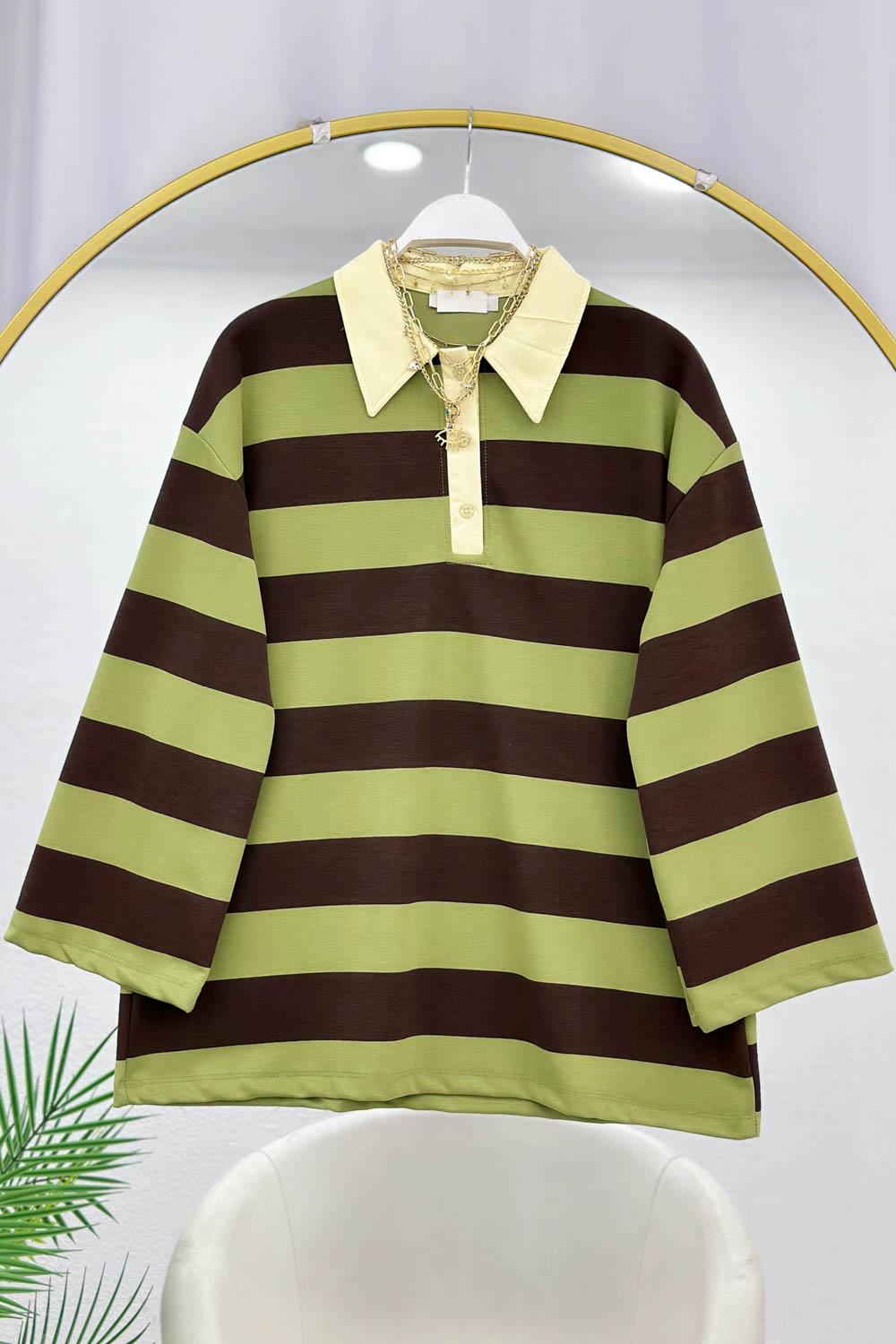 DÜĞMELİ GÖMLEK YAKA SWEAT