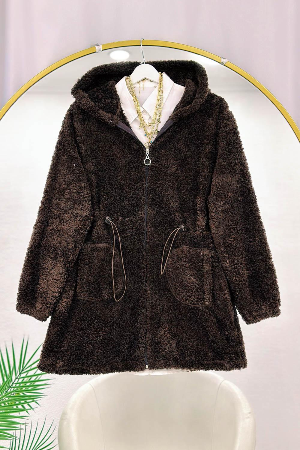 BELİ LASTİKLİ CEPLİ PELUŞ MONT