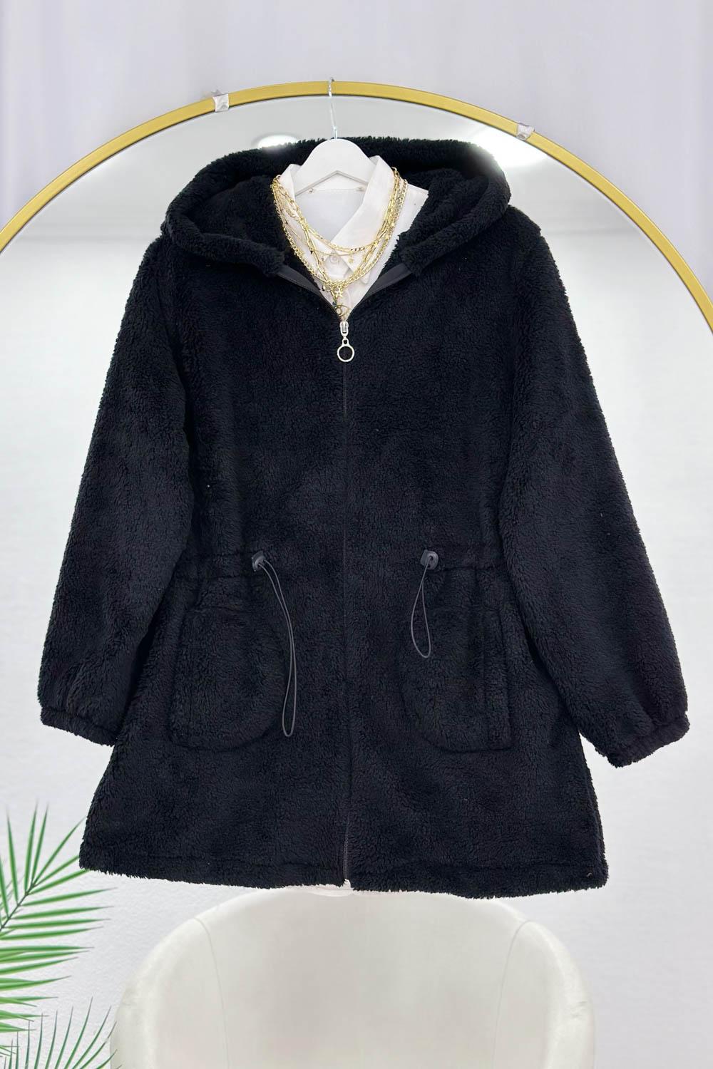 BELİ LASTİKLİ CEPLİ PELUŞ MONT
