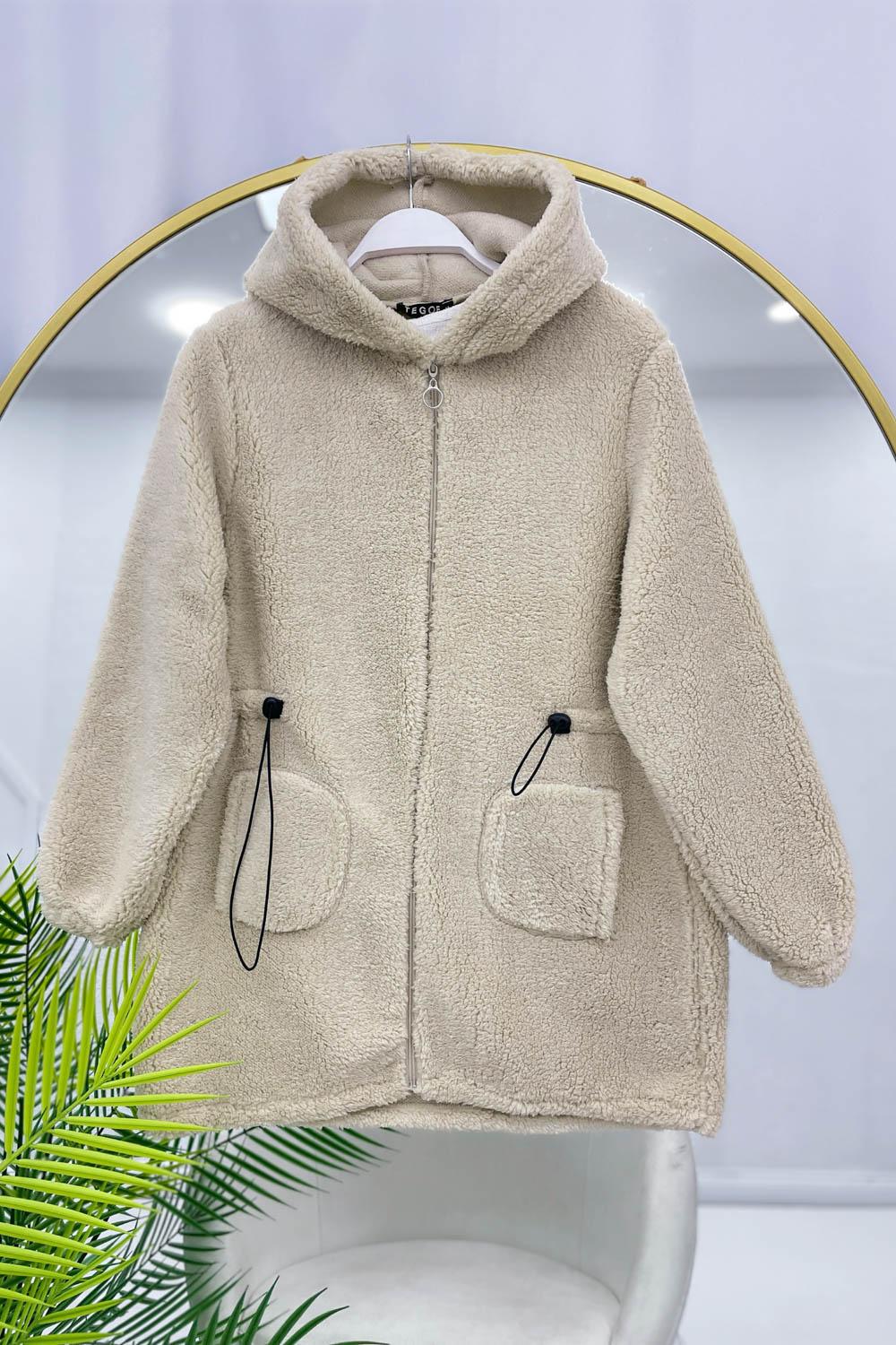 BELİ LASTİKLİ CEPLİ PELUŞ MONT