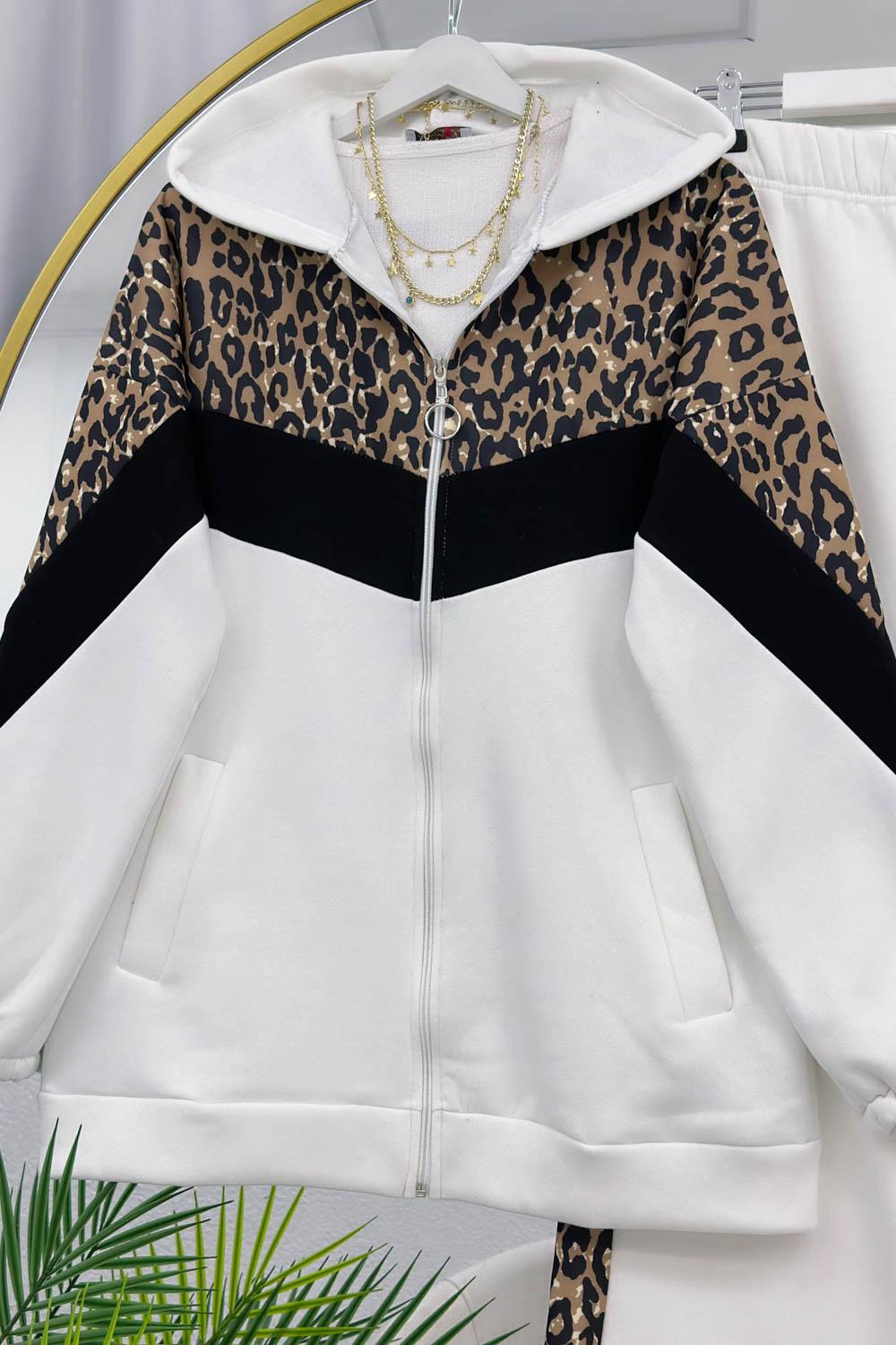 LEOPAR GARNİLİ ÜÇ İPLİK SPOR TAKIM
