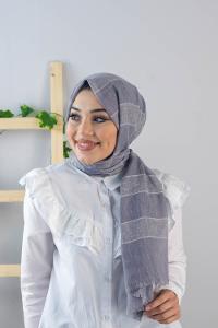 ÇİZGİ DESEN PAMUK ŞAL