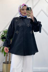 KOLLARI BAĞLAMALI TAŞLI GÖMLEK