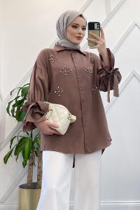 KOLLARI BAĞLAMALI TAŞLI GÖMLEK