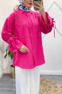 KOLLARI BAĞLAMALI TAŞLI GÖMLEK