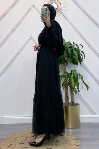 KEMERLİ TÜL ELBİSE