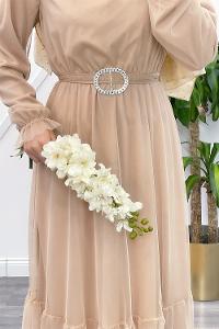 KEMERLİ TÜL ELBİSE