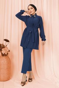 YAKASI SAVAROSKİ TAŞLI BÜRÜMCÜK TAKIM