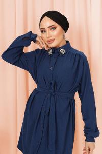 YAKASI SAVAROSKİ TAŞLI BÜRÜMCÜK TAKIM