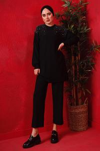 OMUZU TAŞ DETAYLI BÜRÜMCÜK TAKIM