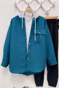 TEK CEPLİ KAPŞONLU KAPİTONE CEKET