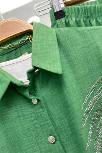 TAŞLI YAPRAK DESEN TAKIM