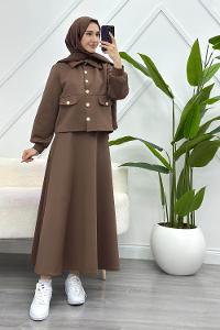 SAHTE CEP DETAYLI KADIN ETEKLİ TAKIM