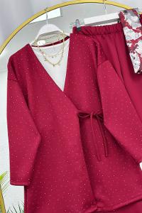 KİMONO SERPME TAŞLI KADIN TAKIM