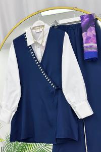 SIRATAŞ İŞLEMELİ KREP ÜÇLÜ TAKIM