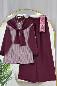 GÖMLEK BAĞLAMA DETAYLI MODAL TAKIM