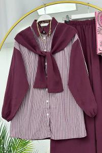 GÖMLEK BAĞLAMA DETAYLI MODAL TAKIM