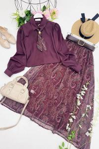 MAYA  FULARLI GÖMLEK ETEK TAKIM