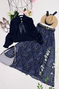 MAYA  FULARLI GÖMLEK ETEK TAKIM