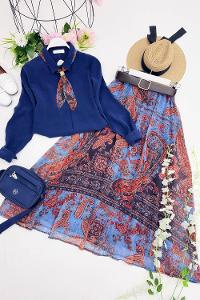 MODA FULARLI GÖMLEK ETEK TAKIM