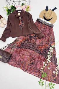 MODA FULARLI GÖMLEK ETEK TAKIM