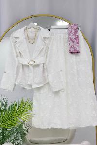 PAPATYA KABARTMALI  BRODE ETEKLİ KADIN TAKIM