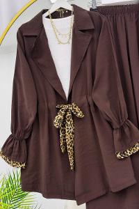 BELDEN LEOPAR BAĞLAMALI PANTOLON TAKIM