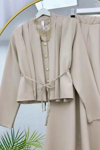 GOLD DÜĞMELİ BELİ BÜZGÜLÜ ETEK TAKIM