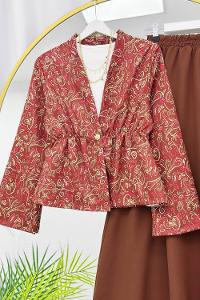 BELDEN BÜZGÜLÜ ETEKLİ KİMONO TAKIM