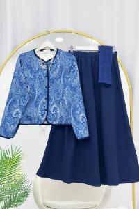 RENK GEÇİŞLİ ÖNÜ DÜĞMELİ ETEKLİ  TAKIM