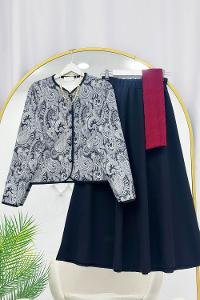 RENK GEÇİŞLİ ÖNÜ DÜĞMELİ ETEKLİ  TAKIM