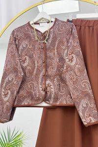 RENK GEÇİŞLİ ÖNÜ DÜĞMELİ ETEKLİ  TAKIM