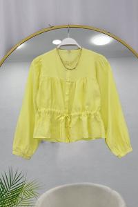 BELDEN BÜZGÜLÜ ÖNÜ DÜĞMELİ GÖMLEK